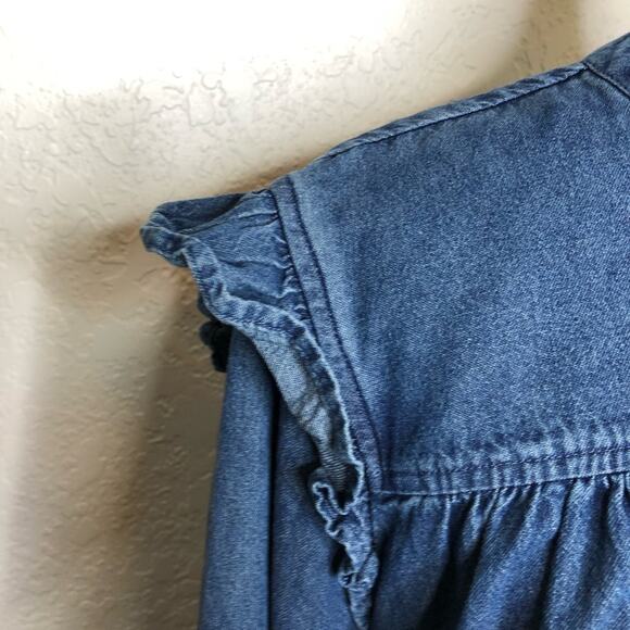 Draper James RSVP blue denim chambray ruff bib trim shift dress size XXL NWT - Picture 6 of 16